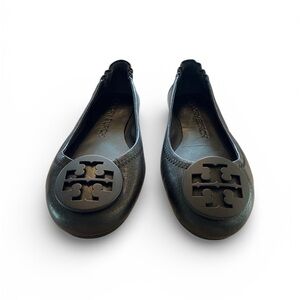 Tory Burch Black Reva Leather Flats size 6.5